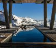 Une piscine chauffee dans la neige